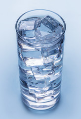 Glass of cold mineral water.
