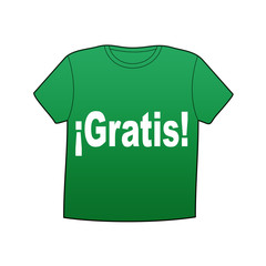 Camiseta verde texto ¡Gratis!