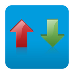 Etiqueta tipo app cuadrada upload y download