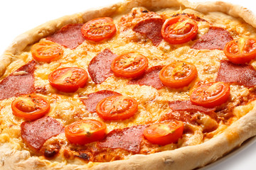 Pizza on white background