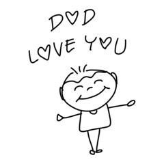 hand drawing cartoon happy father's day