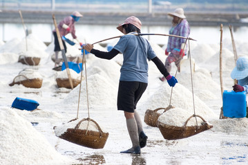 Salt farming in Thailand © gnomeandi