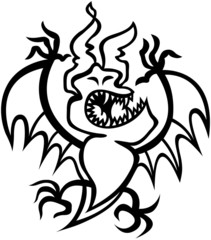 Scary and ugly Halloween vampire in aggressive mood