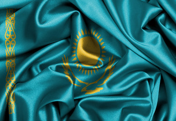 Satin flag, three dimensional render