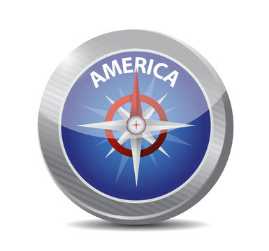 compass to america. illustration design