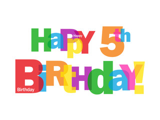 "HAPPY 5TH BIRTHDAY" CARD (fifth five years old party message)
