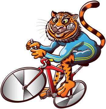 Brave Tiger Cycling in a Track Bike Racing Competition