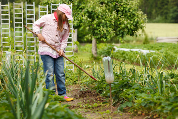 Little girl gardening