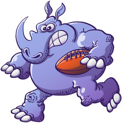 Brave Rhinoceros Playing Rugby