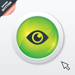Eye sign icon. Publish content button.
