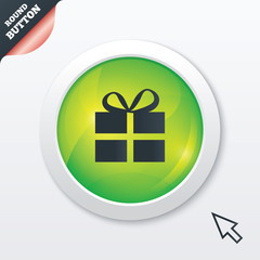 Gift box sign icon. Present symbol.