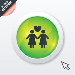 Couple sign icon. Woman love woman. Lesbians.