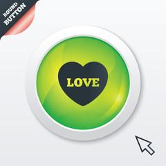 Heart sign icon. Love symbol.