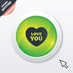 Heart sign icon. Love you symbol.