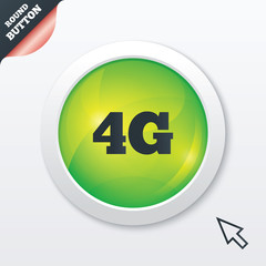 4G sign. Mobile telecommunications technology.