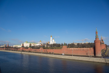 Obraz premium Spring in Moscow - Kremlevskaya Embankment