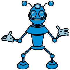 Roboter witzig cool Spielzeug lustig Antennen comic