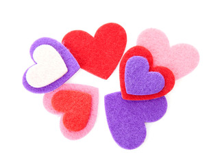 Couple of harts made of felt