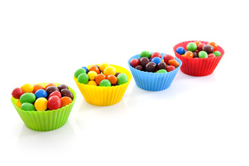 Cups with colorful candy