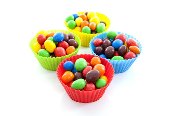 Cups with colorful candy