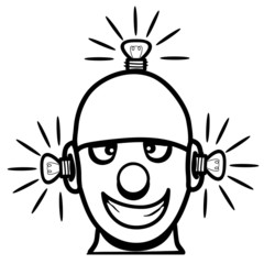 Roboter witzig cool räder lustig birnen comic