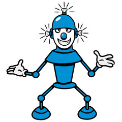 Roboter witzig cool leuchten lustig comic