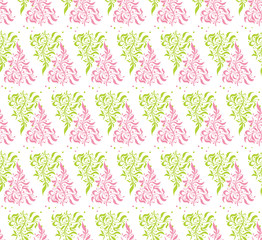 Floral Pattern light pink and green