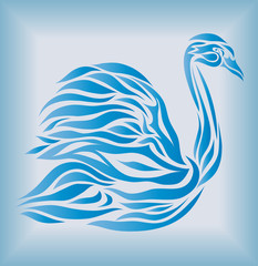 Blue swan on background vector
