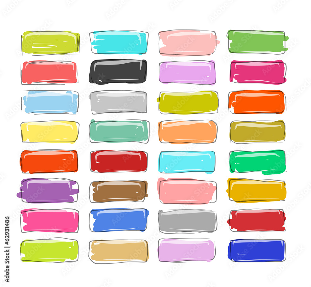 Poster set of buttons sketch for your design