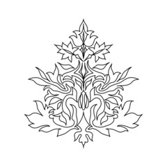 Black and white ornament on background vector