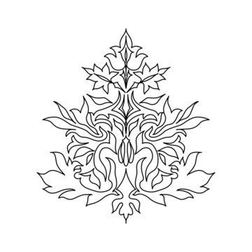 Black and white ornament on background vector