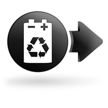 pile recyclable sur bouton noir