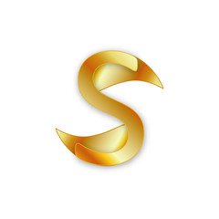 Stylized alphabet S in gold colors