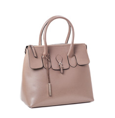Women's stylish bag on white background