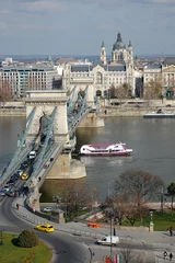 Wall murals Széchenyi Chain Bridge Budapest in Spring
