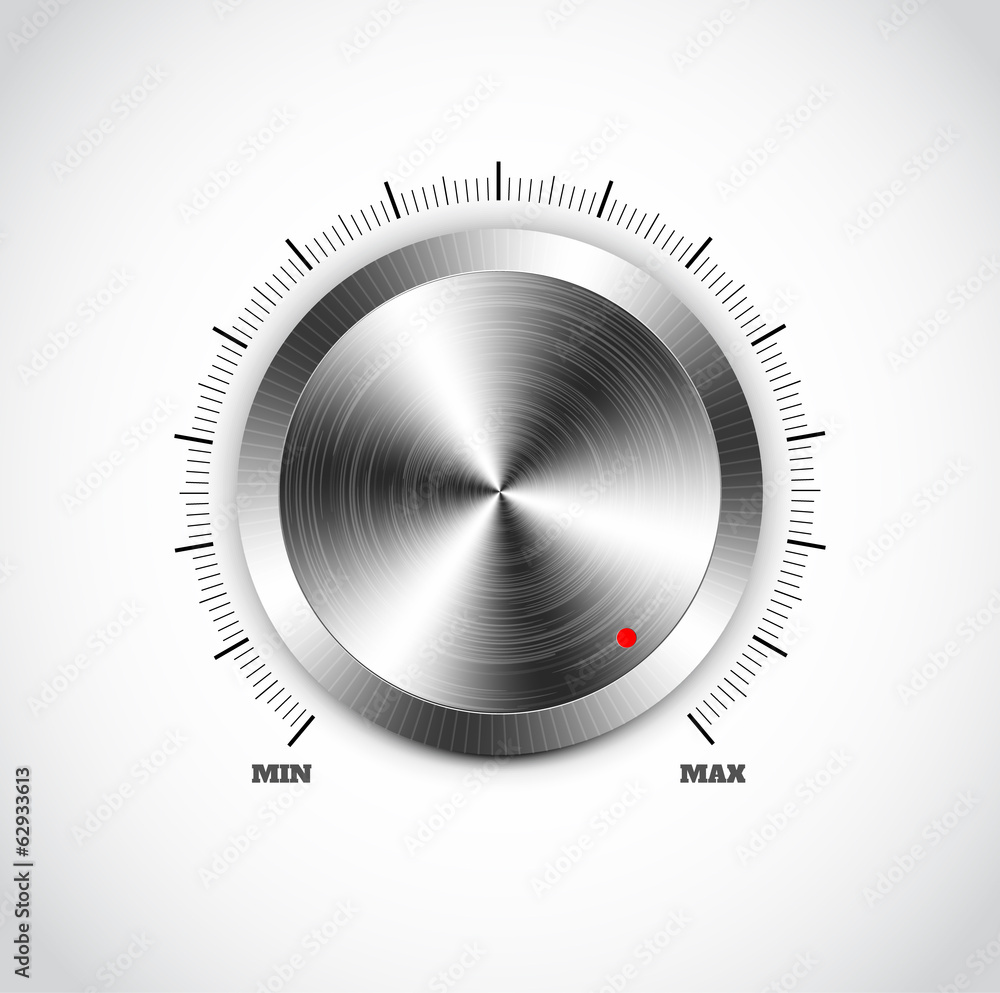 Poster realistic metal button with circular processing