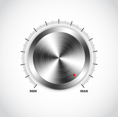 Realistic metal button with circular processing