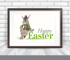Easter Background With Bunny.