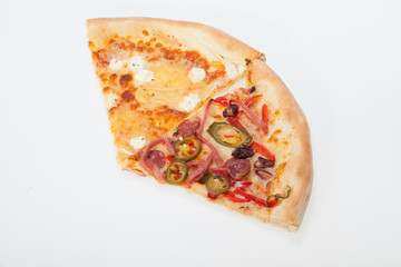 delicious italian pizza isolated over white background