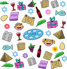 Passover Holiday Symbols Pack - 62935642