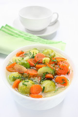 Delicious soup with fresh vegetables