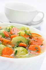 Delicious soup with fresh vegetables