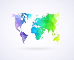 Fototapeta na wymiar World map of rainbow color