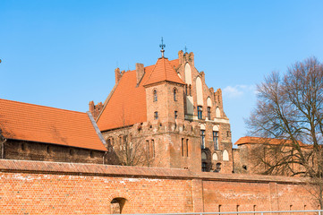 Defense walls with XIII century in Torun, Poland