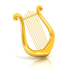 lyre 3d illustration isolated on white