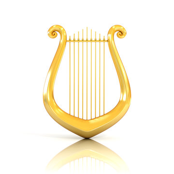 lyre 3d illustration isolated on white