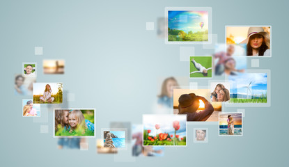 Travel and photo sharing technology background