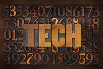 tech word in wood type