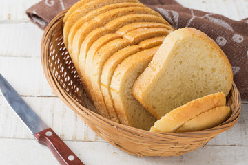 Sliced loaf of bread