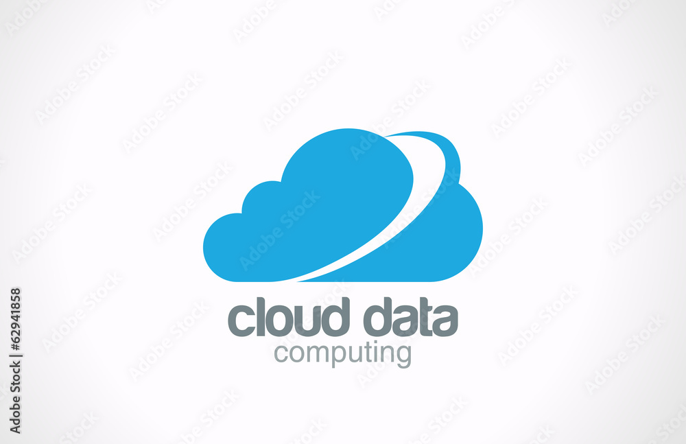 Aufkleber cloud computing vector logo design. global internet network